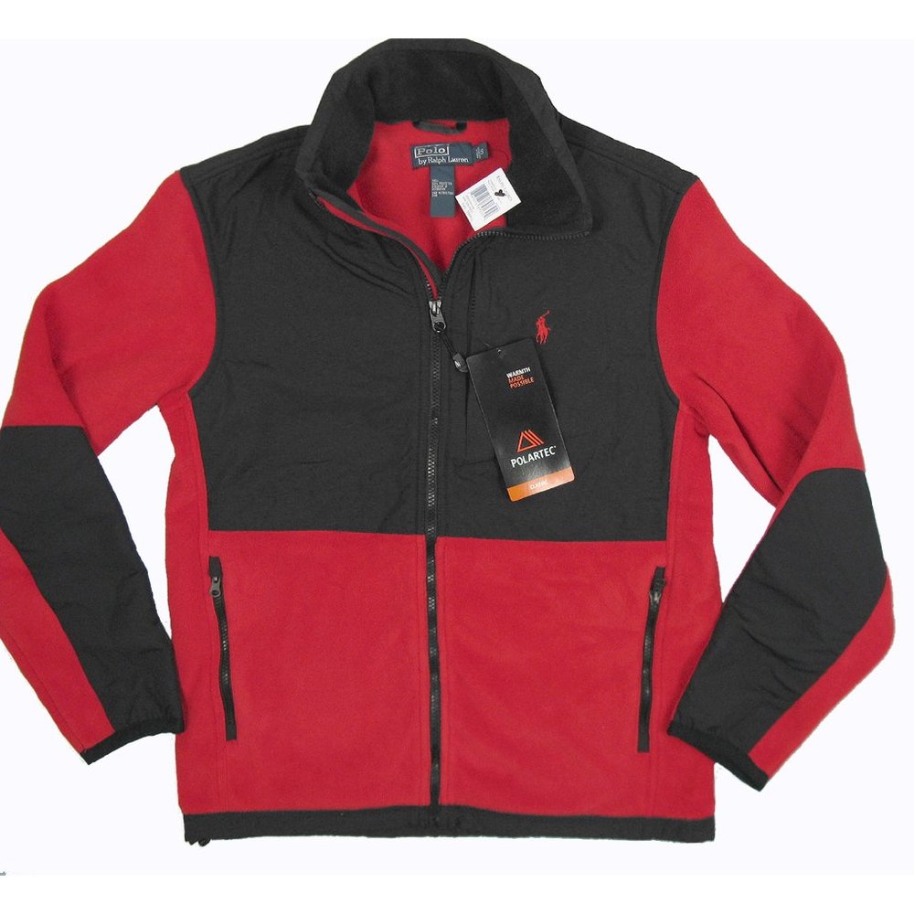 NEW Polo Ralph Lauren Polartec Classic Fleece Jacket!  Sm or Med  Red  Heavier